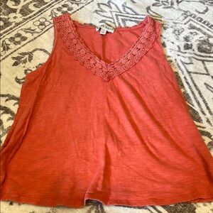 A New Day Orange Relaxed Sleeveless Tank Top